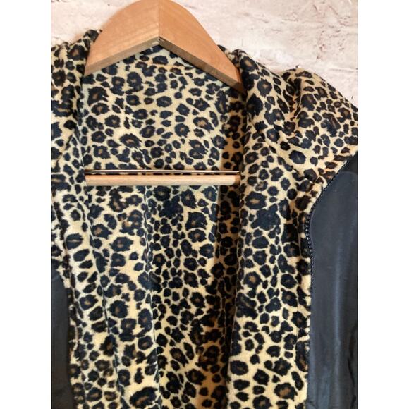 Utex Design Fully Reversible Jacket Womens Medium Cheetah Leopard Full Zip Up - Picture 5 of 14